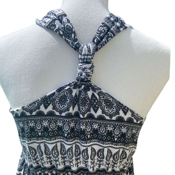 Pink Rose Black and White Paisley Maxi Dress - Picture 5 of 7